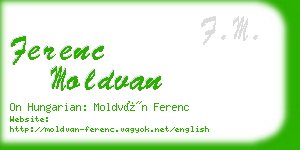 ferenc moldvan business card